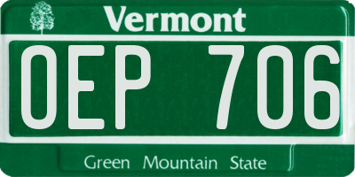 VT license plate OEP706