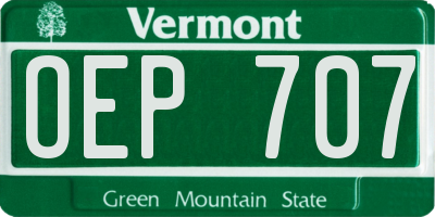 VT license plate OEP707