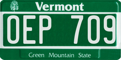 VT license plate OEP709