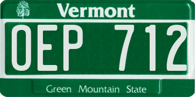 VT license plate OEP712