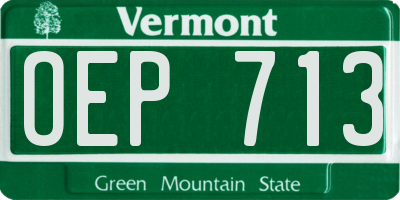 VT license plate OEP713