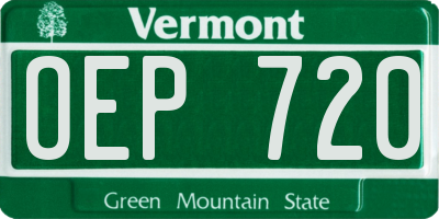 VT license plate OEP720