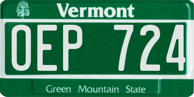 VT license plate OEP724