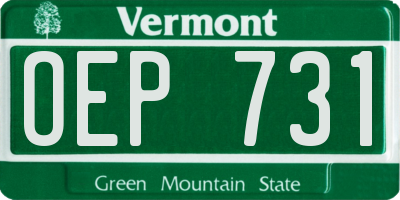 VT license plate OEP731