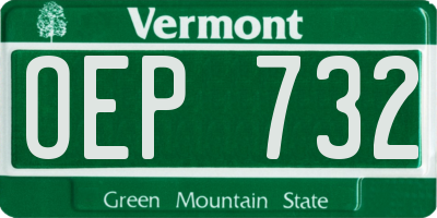 VT license plate OEP732