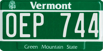 VT license plate OEP744