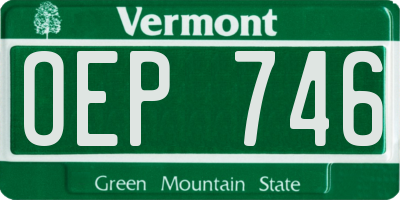 VT license plate OEP746