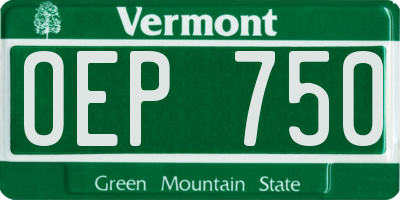 VT license plate OEP750