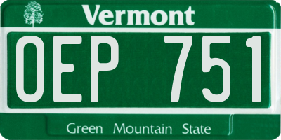 VT license plate OEP751