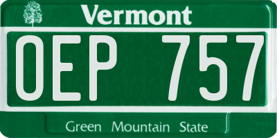 VT license plate OEP757