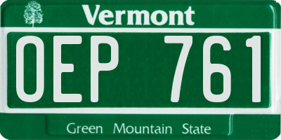 VT license plate OEP761