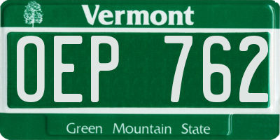 VT license plate OEP762