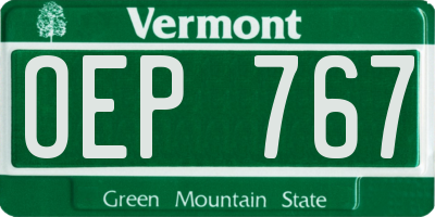 VT license plate OEP767