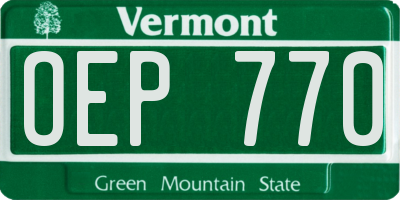VT license plate OEP770