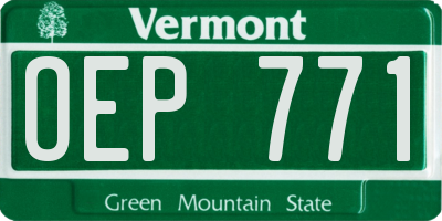 VT license plate OEP771
