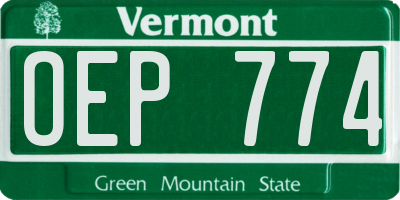 VT license plate OEP774