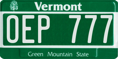 VT license plate OEP777
