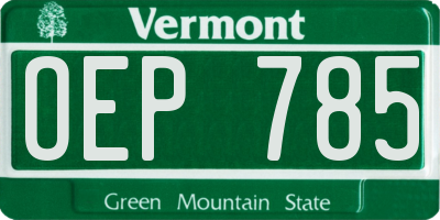 VT license plate OEP785