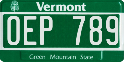 VT license plate OEP789