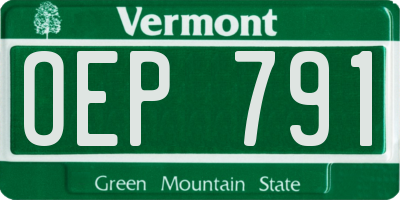 VT license plate OEP791
