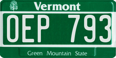 VT license plate OEP793