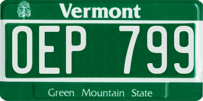 VT license plate OEP799