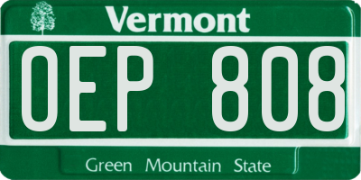 VT license plate OEP808