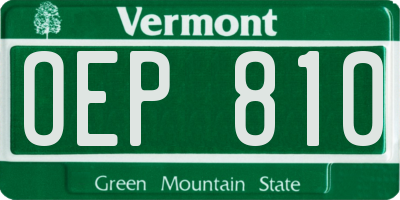 VT license plate OEP810