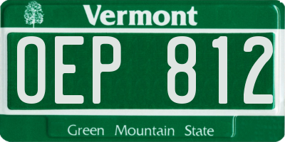 VT license plate OEP812