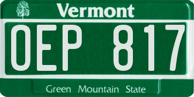 VT license plate OEP817