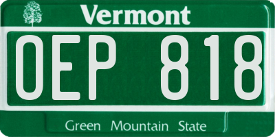 VT license plate OEP818