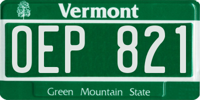 VT license plate OEP821