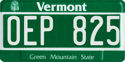 VT license plate OEP825