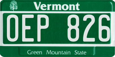VT license plate OEP826
