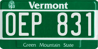 VT license plate OEP831