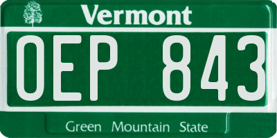 VT license plate OEP843