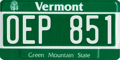 VT license plate OEP851