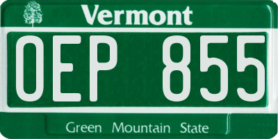 VT license plate OEP855