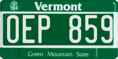 VT license plate OEP859