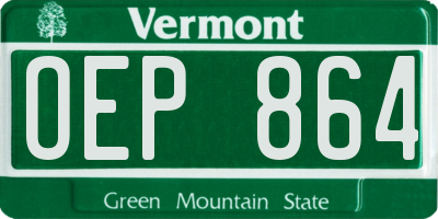 VT license plate OEP864