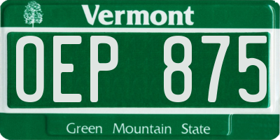 VT license plate OEP875