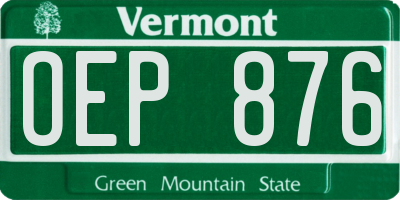VT license plate OEP876