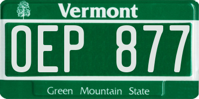 VT license plate OEP877
