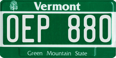 VT license plate OEP880