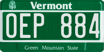 VT license plate OEP884