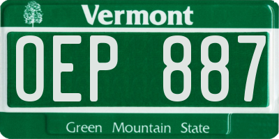VT license plate OEP887