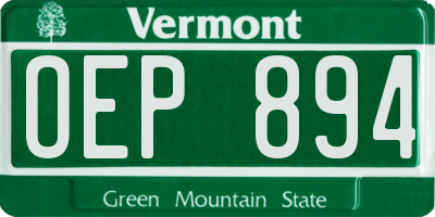 VT license plate OEP894