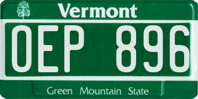 VT license plate OEP896