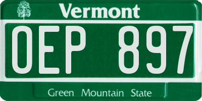 VT license plate OEP897