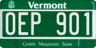 VT license plate OEP901